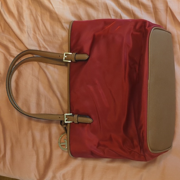 Michael Kors Red and Tan Tote Bag - Picture 4 of 4